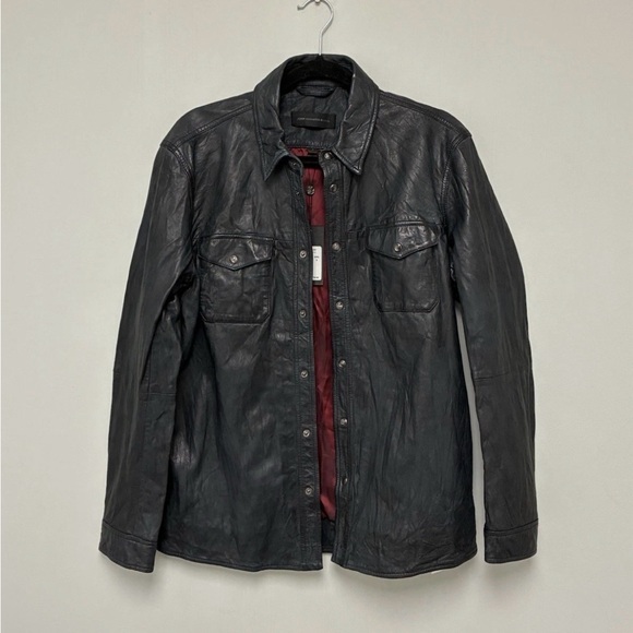 NWT John Varvatos leather Lionell Shirt Jacket.Msrp $698. Size SMALL - Picture 8 of 14